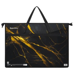 Папка для рисунков и чертежей с ручками BRAUBERG А3, пластик, молния сверху, "Black&gold marble", 272232 Папка для рисунков и чертежей с ручками BRAUBERG А3, пластик, молния сверху, "Black&gold marble", 272232 - фото 3