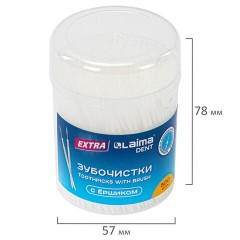 Зубочистки зубные, ёршики с щеточкой 500 шт., стакан, LAIMA DENT, 609401 - фото 5