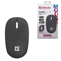 Мышь беспроводная DEFENDER Smart MM-396, 1600 dpi, 2 кнопки + 1 колесо-кнопка, оптическая, черная, 52396 - фото 7