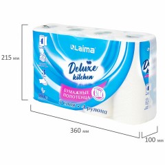 Полотенца бумажные 3-х слойные, 4 рулона по 11 м (отрыв 1/2 листа), LAIMA Deluxe, 100% целлюлоза, 115400 Полотенца бумажные 3-х слойные, 4 рулона по 11 м (отрыв 1/2 листа), LAIMA Deluxe, 100% целлюлоза, 115400 - фото 6