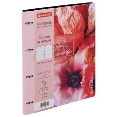 Тетрадь на кольцах БОЛЬШАЯ А4, 240х310 мм, 120 л., под кожу, BRAUBERG VISTA, "Bloom", 405205 - фото 8