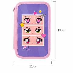 Пенал ПИФАГОР, 3 отделения, ламинированный картон, 19х11 см, "Anime eyes", 272251 Пенал ПИФАГОР, 3 отделения, ламинированный картон, 19х11 см, "Anime eyes", 272251 - фото 6