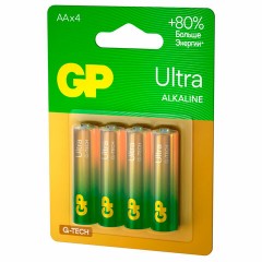 Батарейки КОМПЛЕКТ 4 шт., GP Ultra G-Tech, AA (LR6, 15А), алкалиновые, пальчиковые, 15AUA21-2CRSBC4 Батарейки КОМПЛЕКТ 4 шт., GP Ultra G-Tech, AA (LR6, 15А), алкалиновые, пальчиковые, 15AUA21-2CRSBC4 - фото 3