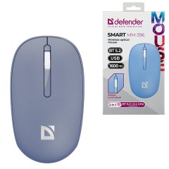Мышь беспроводная DEFENDER Smart MM-396, 1600 dpi, 2 кнопки + 1 колесо-кнопка, оптическая, синяя, 52397 - фото 7