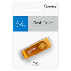 Флеш-диск 64 GB SMARTBUY Twist USB 2.0, желтый, SB064GB2TWY - фото 7