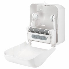 Диспенсер для полотенец в рулонах LAIMA PROFESSIONAL ORIGINAL (Система H1), механический, с автоотрезом листа, ABS-пластик, 605764 Диспенсер для полотенец в рулонах LAIMA PROFESSIONAL ORIGINAL (Система H1), механический, с автоотрезом листа, ABS-пластик, 605764 - фото 4