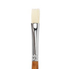 Кисть художественная профессиональная BRAUBERG ART CLASSIC, щетина, плоская, № 10, длинная ручка, 200717 - фото 3