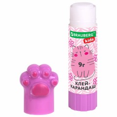 Клей-карандаш "Лапки" Cat Paw, 9 г, фигурный колпачок, 3 шт. на блистере, BRAUBERG KIDS, 271982 - фото 6