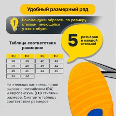 Стельки для обуви С МАССАЖНЫМИ ПОДУШЕЧКАМИ размер RU 38-44/EU 39-45, SHEGRA (ШЕГРА), 702303 - фото 16
