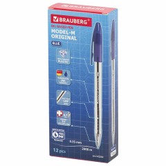 Ручка шариковая масляная BRAUBERG "Model-M" ORIGINAL, СИНЯЯ, узел 0,7 мм, линия письма 0,35 мм, 143250 - фото 9