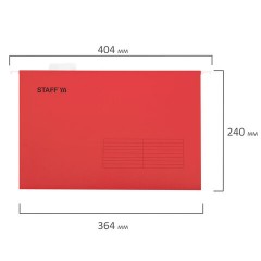 Подвесные папки A4/Foolscap (404х240 мм) до 80 л., КОМПЛЕКТ 10 шт., красные, картон, STAFF, 270936 Подвесные папки A4/Foolscap (404х240 мм) до 80 л., КОМПЛЕКТ 10 шт., красные, картон, STAFF, 270936 - фото 6
