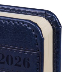 Ежедневник датированный 2026, МАЛЫЙ ФОРМАТ 100х150 мм, А6, BRAUBERG "Imperial", под кожу, синий, 117255 - фото 3