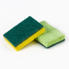 Губки для посуды 9,5х6,5х2 см, КОМПЛЕКТ 2 шт., ЦЕЛЛЮЛОЗНЫЕ (губчатые) с АБРАЗИВОМ, LAIMA К1106, 605487 - фото 3