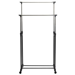 Вешалка для плечиков двухъярусная BOOMHOUSE (БУМХАУС) GR-003 (900-1600x800x400 мм), пластик/металл, черный/хром, 701438 - фото 4