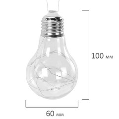 Электрогирлянда-нить комнатная 3 м, 100 LED, с насадками, вид: "Лампочки", мультицветная, ЗОЛОТАЯ СКАЗКА, 592473 - фото 5