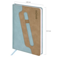 Ежедневник датированный 2026, А5, 138x213 мм, BRAUBERG "Assistant", под кожу, держатель, синий, 117375 - фото 2