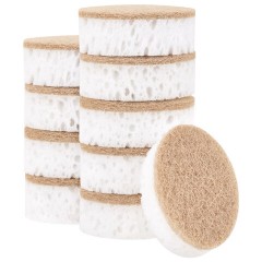 Губки для посуды 9,5х6,5х3,2 см, ОВАЛЬНЫЕ, КОМПЛЕКТ 10 штук, ПЕНОЭФФЕКТ, ПОРИСТЫЕ, "LATTE", LAIMA, 702723 - фото 9