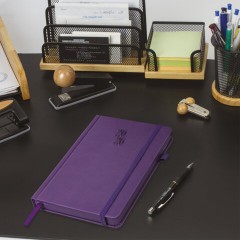 Ежедневник датированный 2026, А5, 138х213 мм, BRAUBERG "Plain", под кожу, резинка, держатель для ручки, фиолетовый, 117509 - фото 13