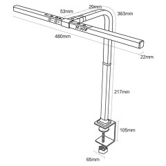 Бестеневая лампа светильник на струбцине "Гефест", LED, 10 Вт, черный, высота 55 см - фото 2