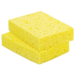Губки для посуды 95х65х20 мм, ЦЕЛЛЮЛОЗНЫЕ, КОМПЛЕКТ 2 штуки, желтые, LAIMA, 700255 - фото 4