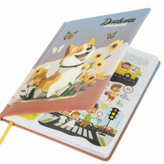 Дневник 1-4 класс 48 л., кожзам (твердая с поролоном), печать, наклейки, ЮНЛАНДИЯ, "Собачка", 106943 Дневник 1-4 класс 48 л., кожзам (твердая с поролоном), печать, наклейки, ЮНЛАНДИЯ, "Собачка", 106943 - фото 3