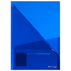 Папка-уголок 2 кармана, непрозрачная, А4, BRAUBERG "SPECIAL", синяя, 0,18 мм, 273060 - фото 3