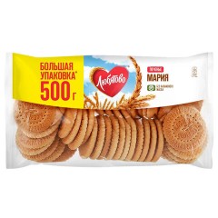 Печенье ЛЮБЯТОВО "Мария", традиционное, затяжное, 500 г, 7200029000_540