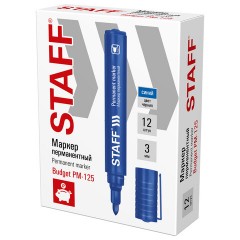 Маркер перманентный STAFF "Basic Budget PM-125", СИНИЙ, круглый наконечник 3 мм, 152175 - фото 13