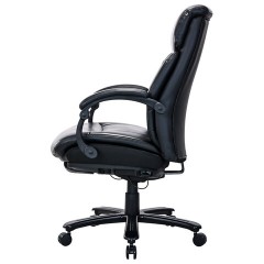 Кресло HAWASAN (ХАВАСАН) "Voyager HD-010", НАГРУЗКА до 180 кг, подножка, экокожа, черное, 532971 - фото 7