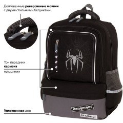 Рюкзак BRAUBERG STAR, 1 отделение, 5 карманов, "Spider", черный, 40х29х13 см, 229978 Рюкзак BRAUBERG STAR, 1 отделение, 5 карманов, "Spider", черный, 40х29х13 см, 229978 - фото 12