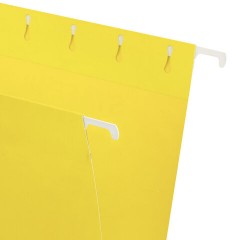 Подвесные папки A4/Foolscap (404х240 мм) до 80 л., КОМПЛЕКТ 10 шт., желтые, картон, STAFF, 270935 - фото 3