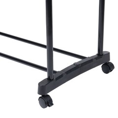 Вешалка для плечиков двухъярусная BOOMHOUSE (БУМХАУС) GR-003 (900-1600x800x400 мм), пластик/металл, черный/хром, 701438 - фото 7