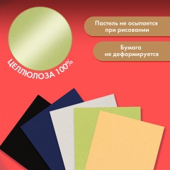 Бумага для пастели АБРАЗИВНАЯ А3 в папке, 20 листов, 5 цветов, 240 г/м2, BRAUBERG ART, 117764 - фото 5