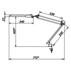 Настольная лампа светильник Дельта 1 на струбцине, ЛЮМИНЕСЦЕНТНАЯ, цоколь G23, 11 Вт, чёрный, с BL-1 - фото 9