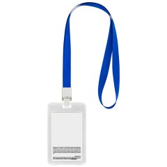 Бейдж вертикальный (85х54 мм) на 2 карты, с лентой 45 см, ЗАЩИТА ОТ ВЛАГИ И ПЫЛИ, BRAUBERG EXTRA, 238827 - фото 2