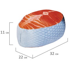 Игрушка мягкая "СТЕЙК ЛОСОСЯ", ткань вельбоа, 32х22 см, WOOZOO (ВУЗУ), 666981 - фото 8