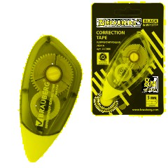 Корректирующая лента BRAUBERG BLACK&WHITE, 5 мм х 8 м, корпус черный тонированный, механизм перемотки, блистер, 227800
