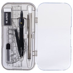 Готовальня STAFF "College" 9 предметов: циркуль 120 мм, чертежные принадлежности, механический карандаш, пластиковый пенал, 210863 - фото 3