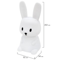 Ночник силиконовый LED "Ушастый Заяц" 94x92x202 мм, белый свет/RGB, таймер, USB, аккумулятор 1200 мАч, DASWERK (ДАСВЕРК), 238939 - фото 8