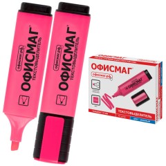 Текстовыделитель ОФИСМАГ, РОЗОВЫЙ, линия 1-5 мм, 151205