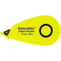 Корректирующая лента BRAUBERG SUPER, 5 мм х 16 м, корпус белый, блистер, 229061 - фото 2