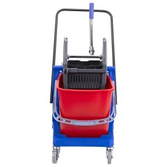 Тележка уборочная BRABIX, 2 съемных ведра 23 л, механический отжим, пластиковый каркас, 606659 - фото 4