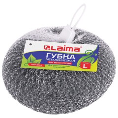 Губка (мочалка) металлическая, сетчатая, 60 г, БОЛЬШАЯ, для посуды, гриля, плиты, LAIMA, 603105 - фото 2
