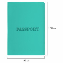 Обложка для паспорта, мягкий полиуретан, "PASSPORT", цвет "тиффани", STAFF, 238404 Обложка для паспорта, мягкий полиуретан, "PASSPORT", цвет "тиффани", STAFF, 238404 - фото 6