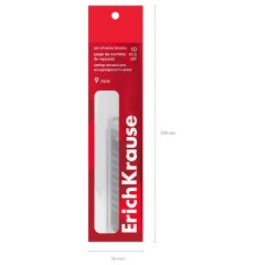 Лезвия для ножей 9 мм, КОМПЛЕКТ 10 шт., толщина лезвия 0,4 мм, в пластиковом пакете, ERICH KRAUSE, 19275 - фото 4