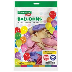 Шары воздушные 30 см, 100 штук, "МАКАРУНС", ассорти, BRAUBERG KIDS, 591879 - фото 2