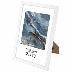 Рамка 21х30 см небьющаяся, КОМПЛЕКТ 4 шт., багет 16 мм, МДФ, BRAUBERG "Basic", белая, 391258 - фото 6
