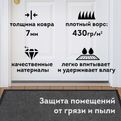 Коврик придверный 50х80 см, СЕРЫЙ, влаго-грязезащитный, 430 г/м2, ребристый, ЛЮБАША СТАНДАРТ, 701033 Коврик придверный 50х80 см, СЕРЫЙ, влаго-грязезащитный, 430 г/м2, ребристый, ЛЮБАША СТАНДАРТ, 701033 - фото 9