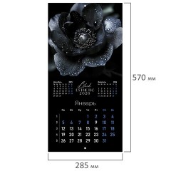 Календарь настенный перекидной 2026 г., BRAUBERG, 12 листов, 28,5х28,5 см, "Black esthetic", 116927 - фото 3