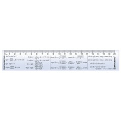 Линейка пластиковая 20 см BRAUBERG, справочная, тригонометрия, 210898
